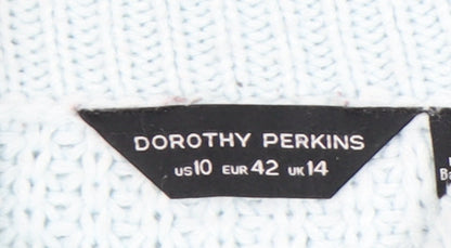 Dorothy Perkins Womens Blue Cable-Knit Pullover
