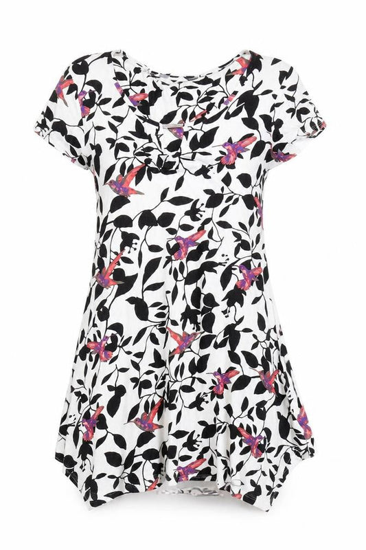 BHS Women's Multicoloured Floral Crew Neck Shirt