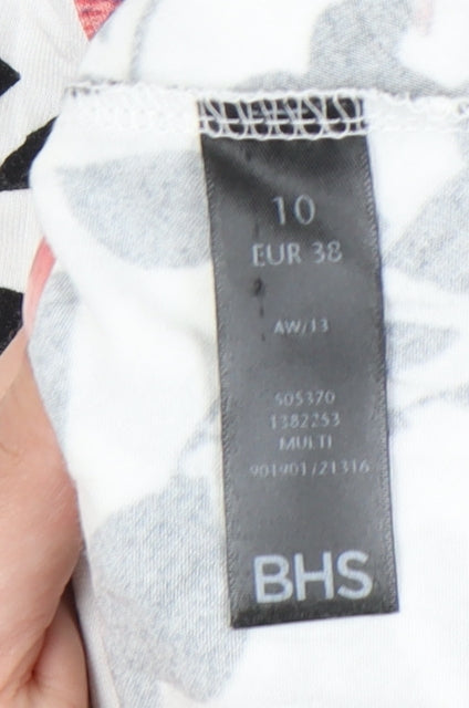 BHS Women's Multicoloured Floral Crew Neck Shirt