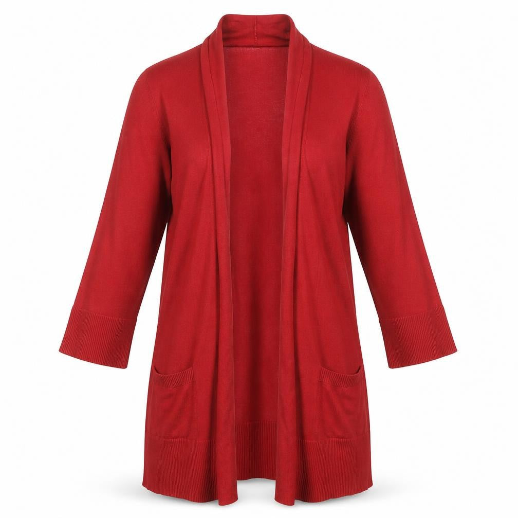 Marks & Spencer Women's Red Open Front Cardigan Size 8