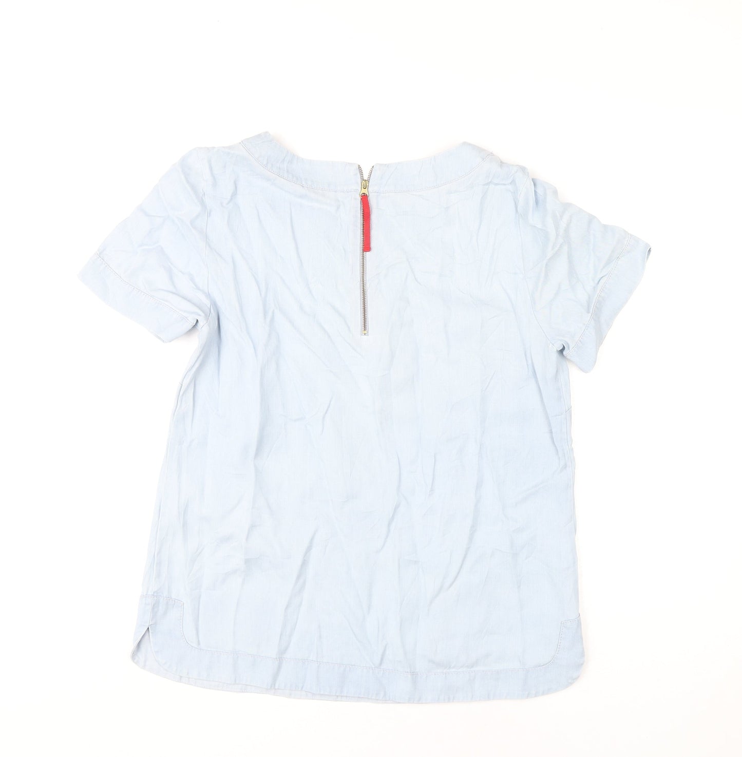 Laura Ashley Women's Blue Blouse UK 12 Casual Short Sleeve
