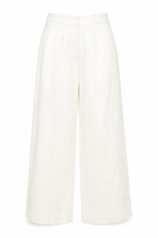 ASOS Women's Ivory Wide-Leg Trousers Size 10