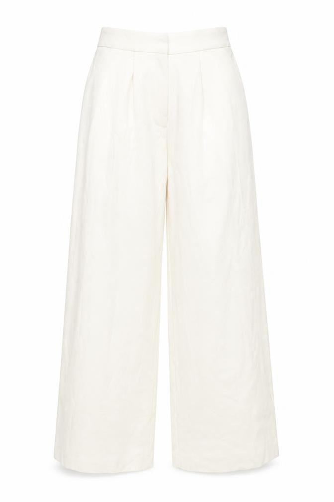 ASOS Women's Ivory Wide-Leg Trousers Size 10