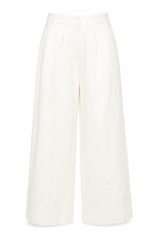 ASOS Women's Ivory Wide-Leg Trousers Size 10