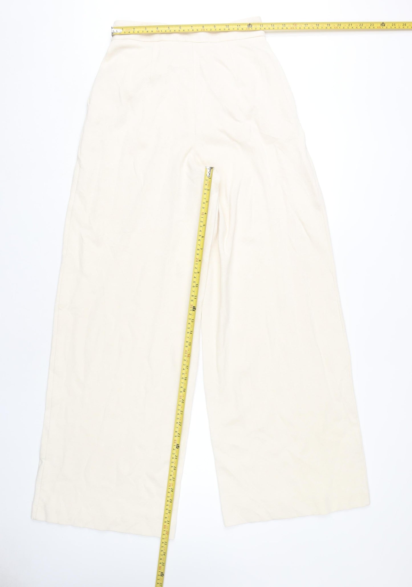 ASOS Women's Ivory Wide-Leg Trousers Size 10