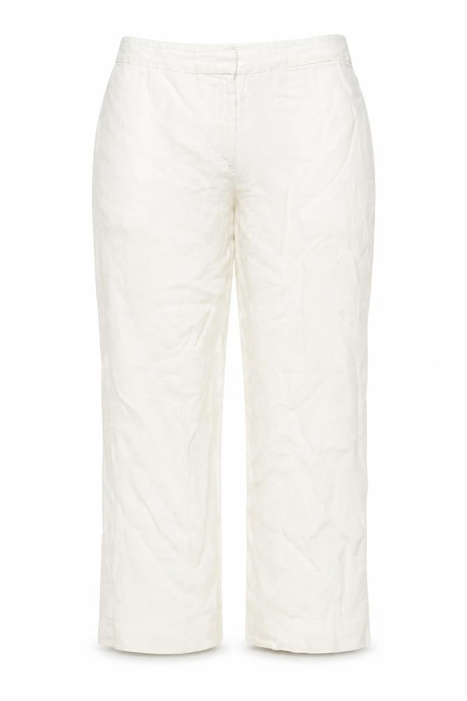 Brooks Brothers Women's Ivory Linen Trousers, Size L