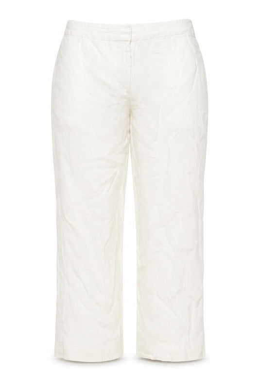 Brooks Brothers Women's Ivory Linen Trousers, Size L