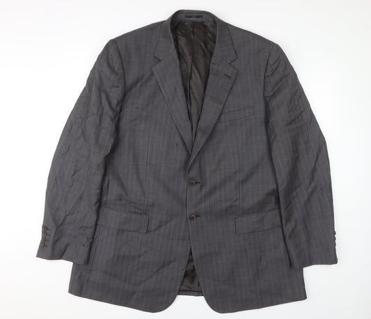 Brook Taverner Men's Grey Wool Blazer 4XL Long