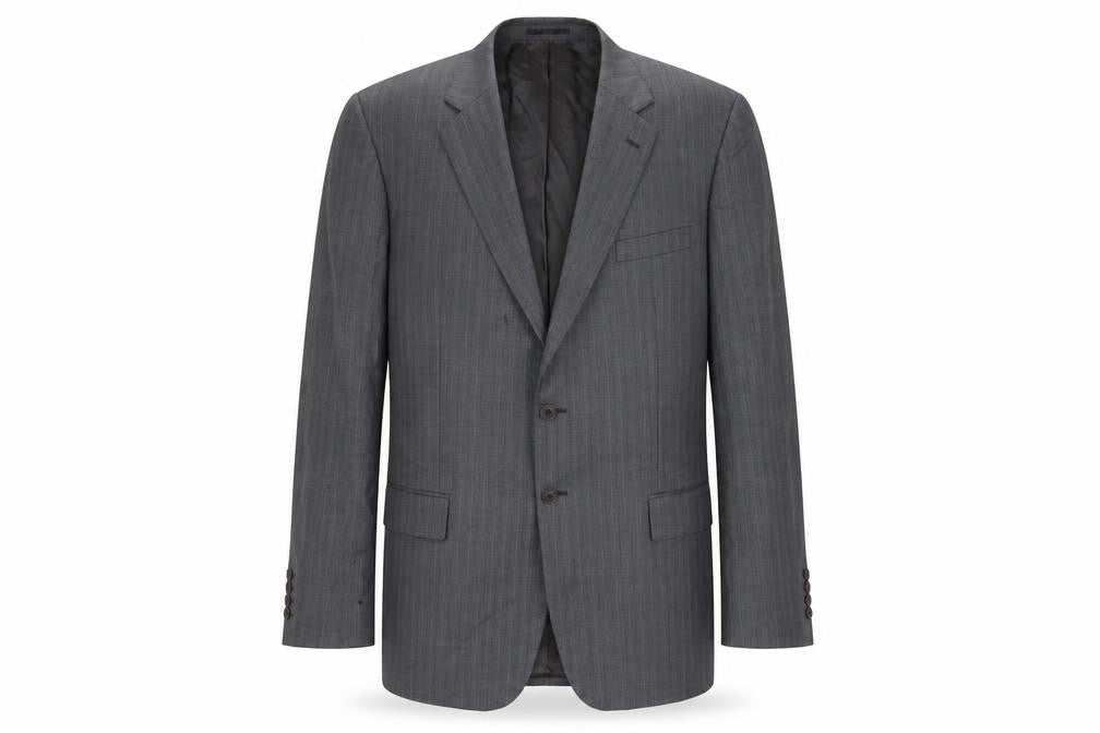 Brook Taverner Men's Grey Wool Blazer 4XL Long