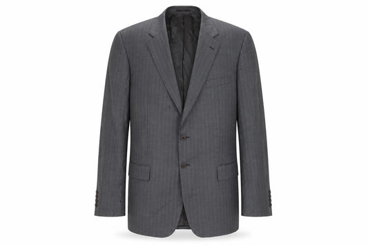 Brook Taverner Men's Grey Wool Blazer 4XL Long
