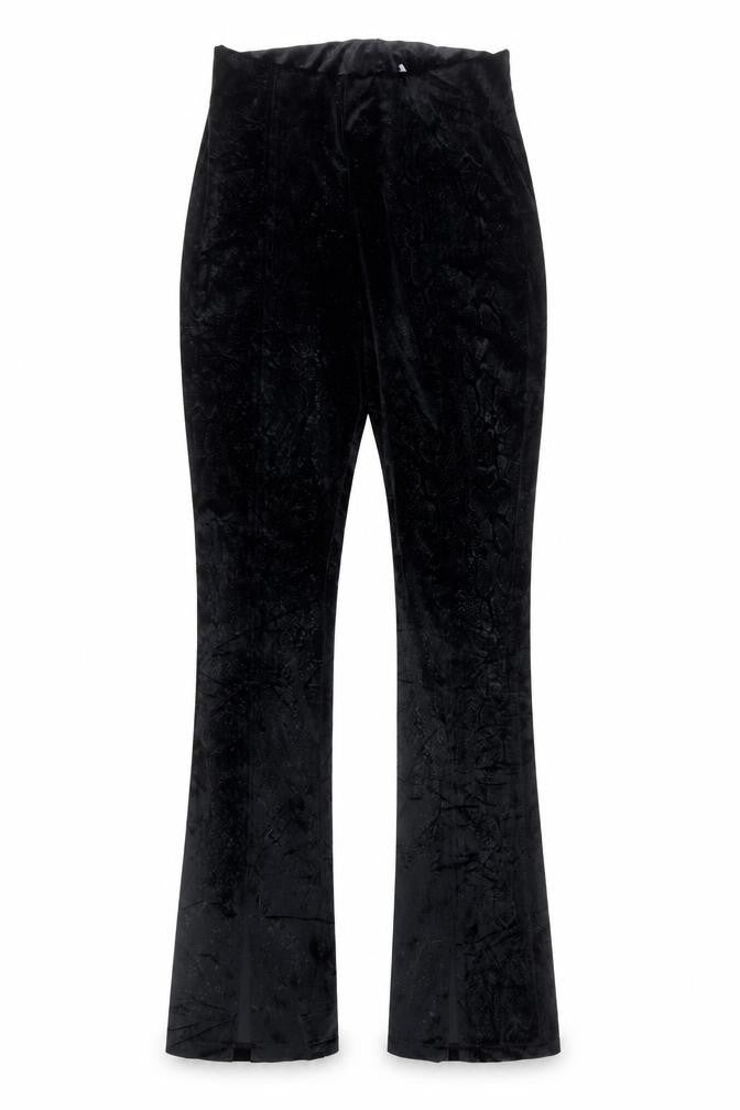 Zara Women's Black Flared Animal Print Trousers