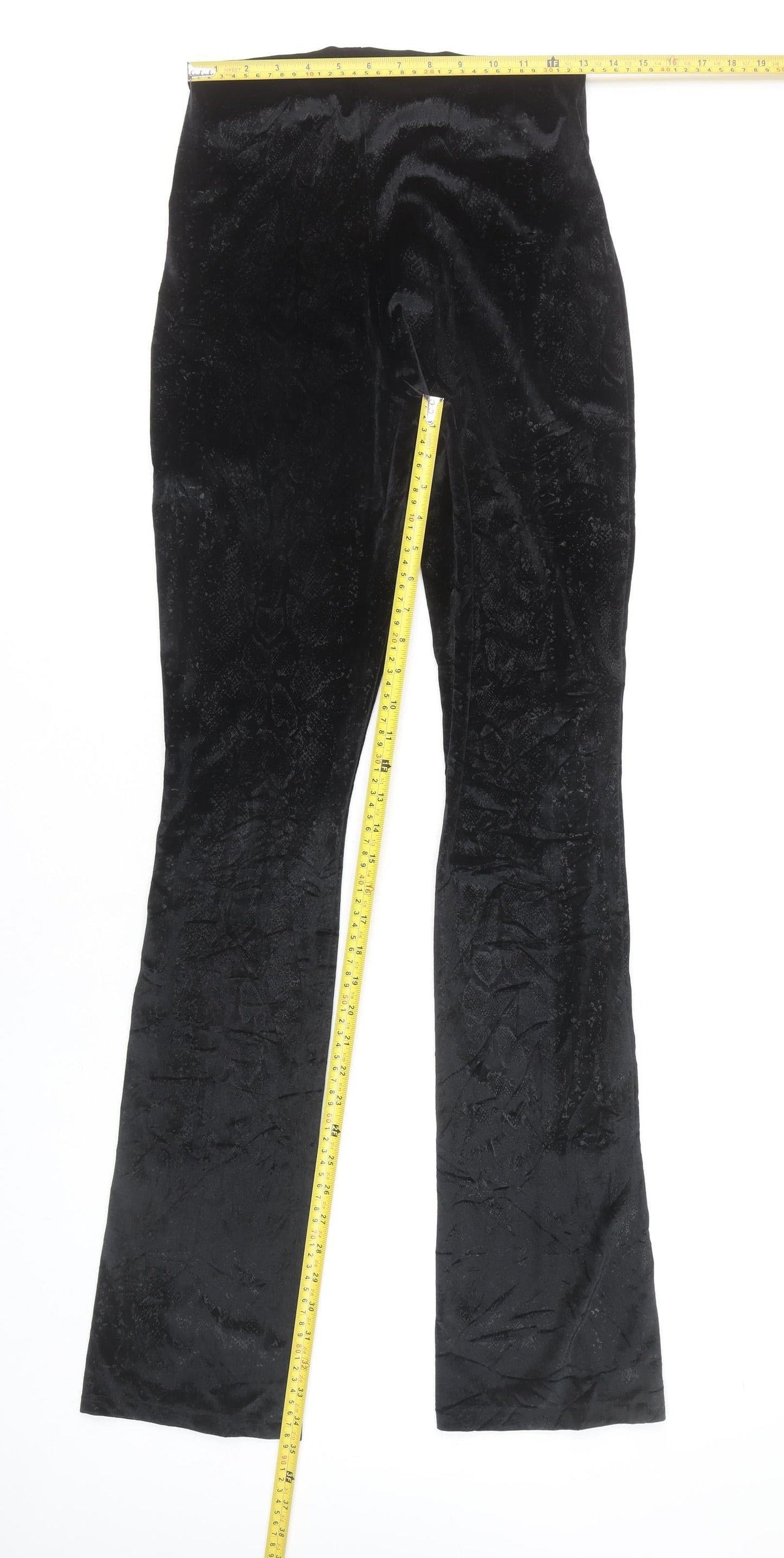 Zara Women's Black Flared Animal Print Trousers