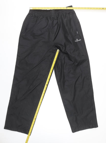 Back view of Dunlop Men's Black Windbreaker Trousers M