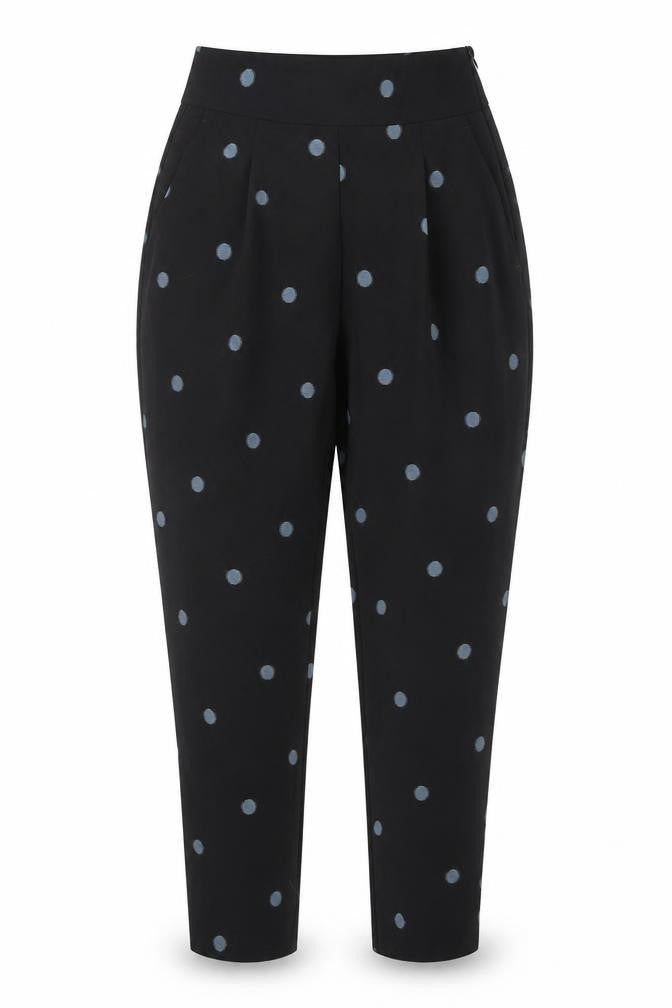 Zara Women's Black Polka Dot Cropped Trousers