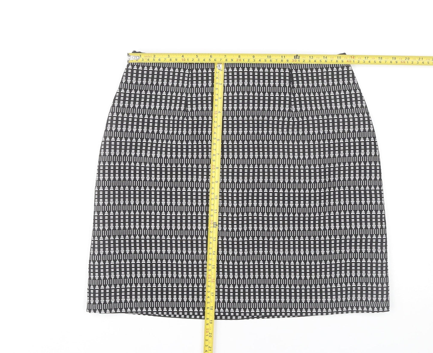 Peacocks Women's Black Geometric Pencil Skirt Size 12