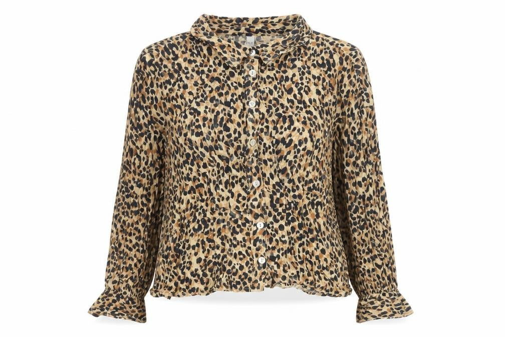 Zara Women's Animal Print Blouse XS Collared Multicoloured