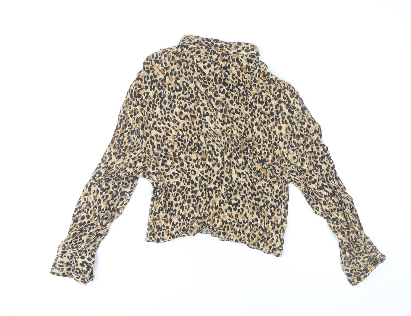 Zara Women's Animal Print Blouse XS Collared Multicoloured