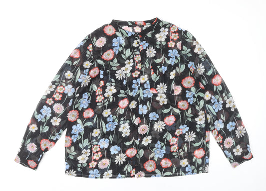 Atmosphere Women's Floral Black Tunic Blouse Size 18