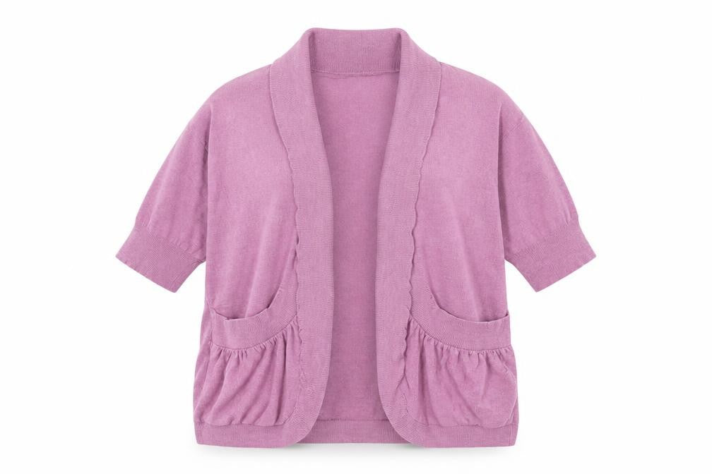 Fat Face Women's Pink Open Front Cardigan Size 12 Cotton