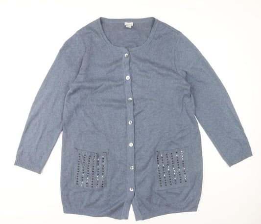 Mona Women's Blue Cardigan Size 18