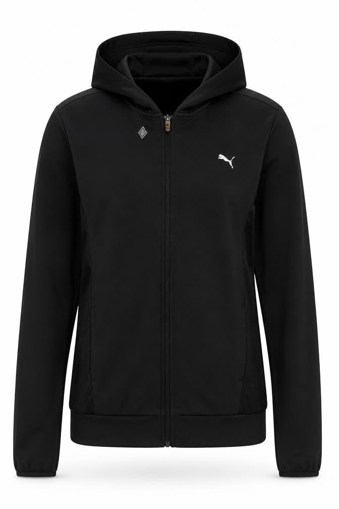 Puma Women's Black Full Zip Hoodie, Size 10, Lightweight