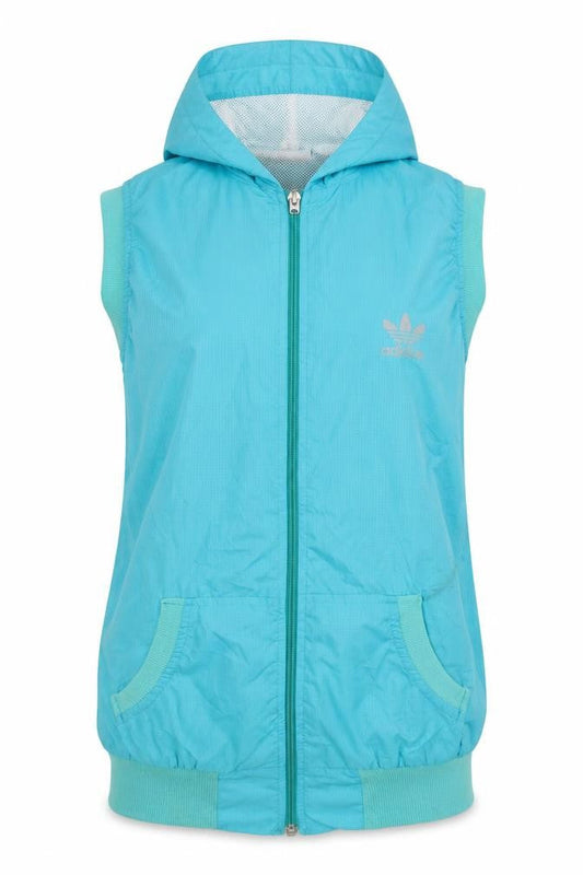 Adidas Women's Hooded Blue Basic Jacket Size 14