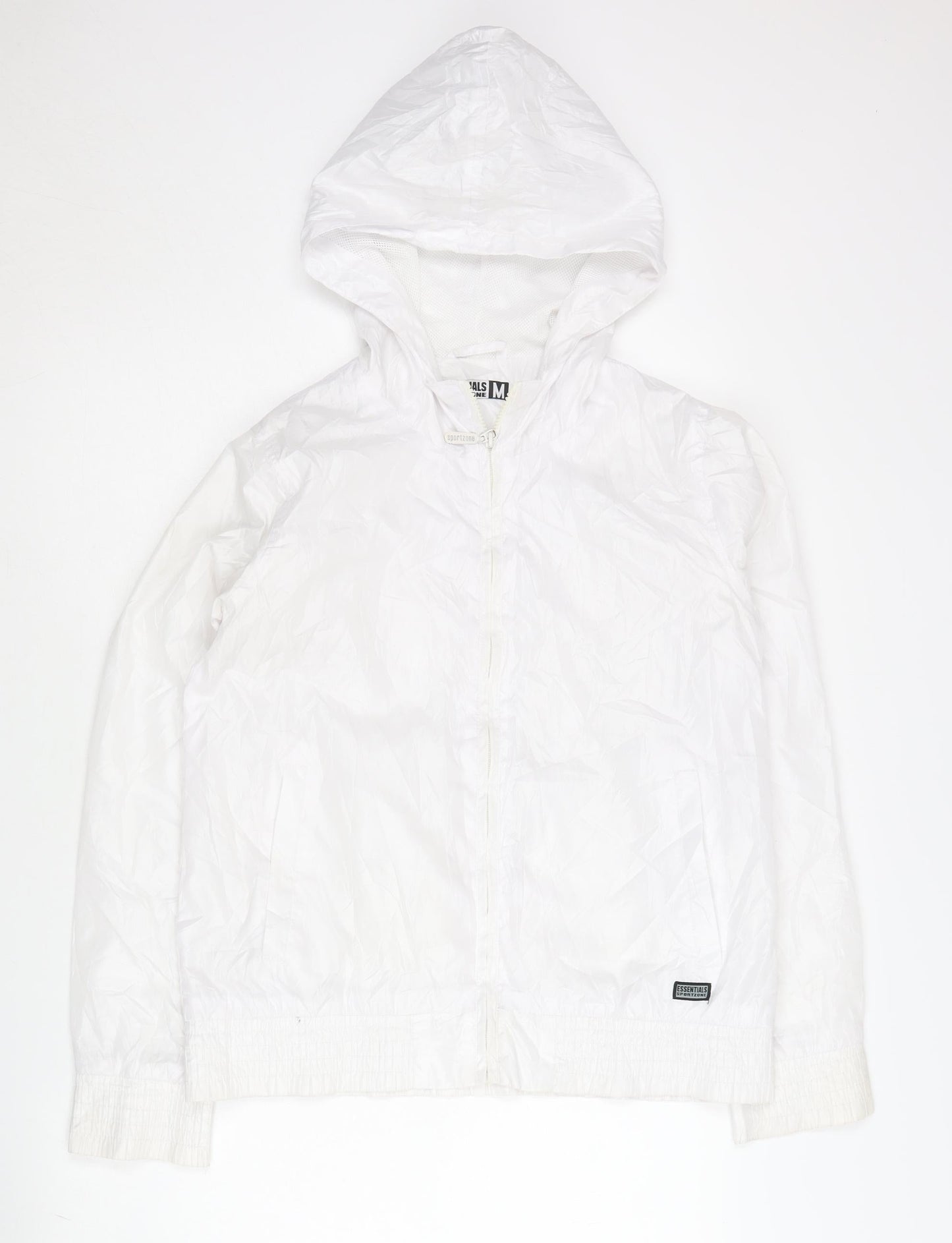Essentials Sportzone Women's White Windbreaker M Hooded