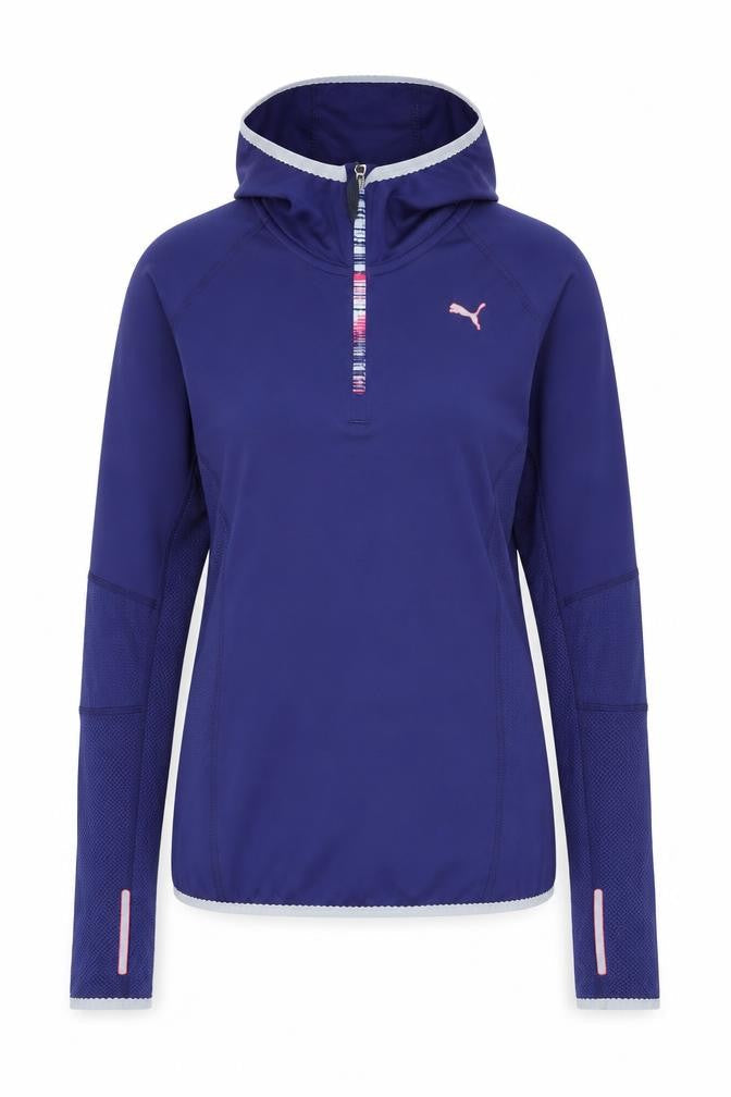 Puma Women's Blue Track Jacket, Size 10, Slim Fit