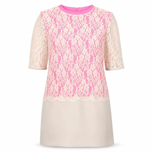 Ted Baker Women’s Pink Beige Lace Sheath Dress Size S Party/Cocktail