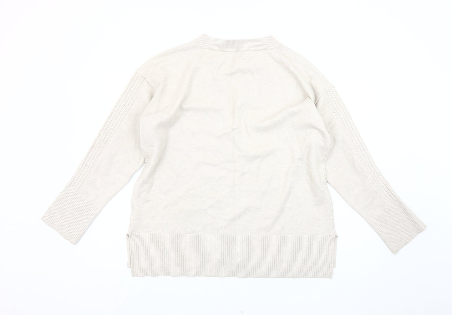 River Island Women’s Beige V-Neck Pullover Jumper Size M