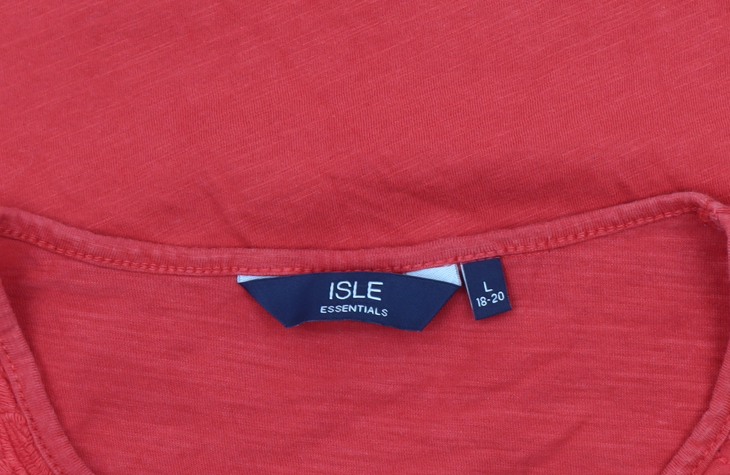 Isle Essentials Women’s Red Embroidered Cotton T-Shirt Size 18