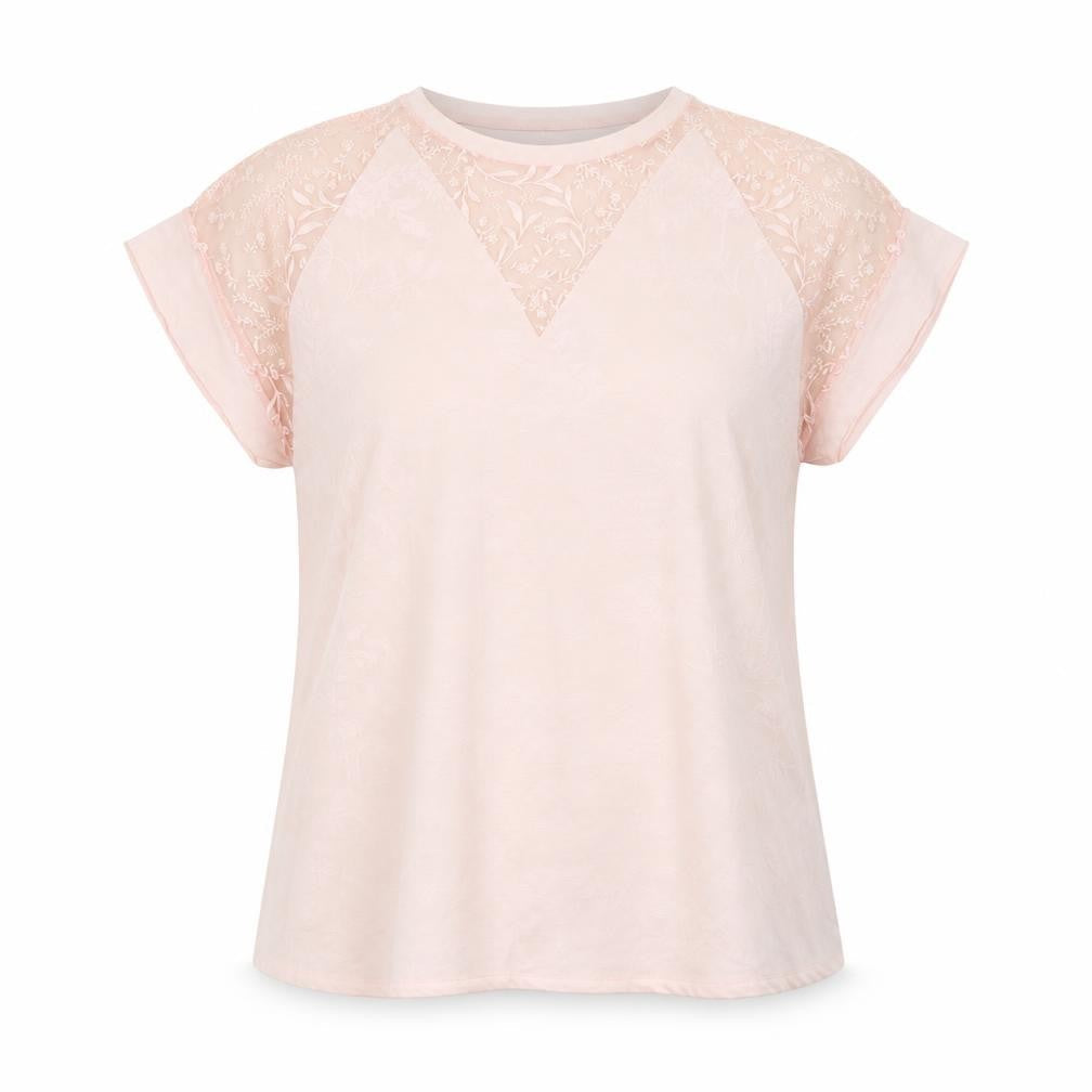 Marks & Spencer Women's Pink Floral Embroidered T-Shirt Size 14