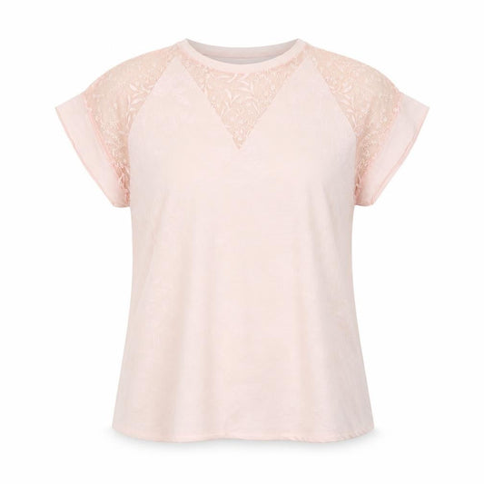 Marks and Spencer Women's Pink Floral Embroidered T-Shirt Size 14