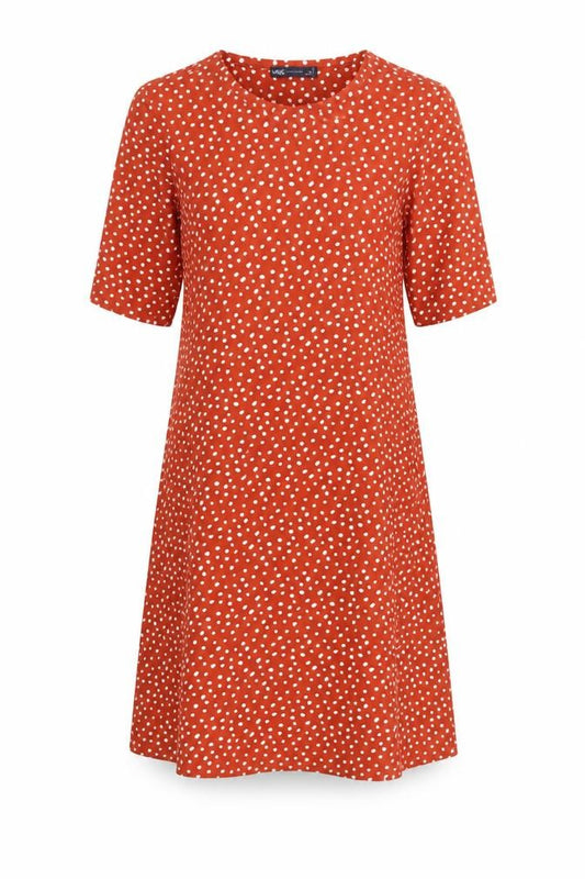 Marks & Spencer Women Red Polka Dot Cotton Shift Dress Size 12