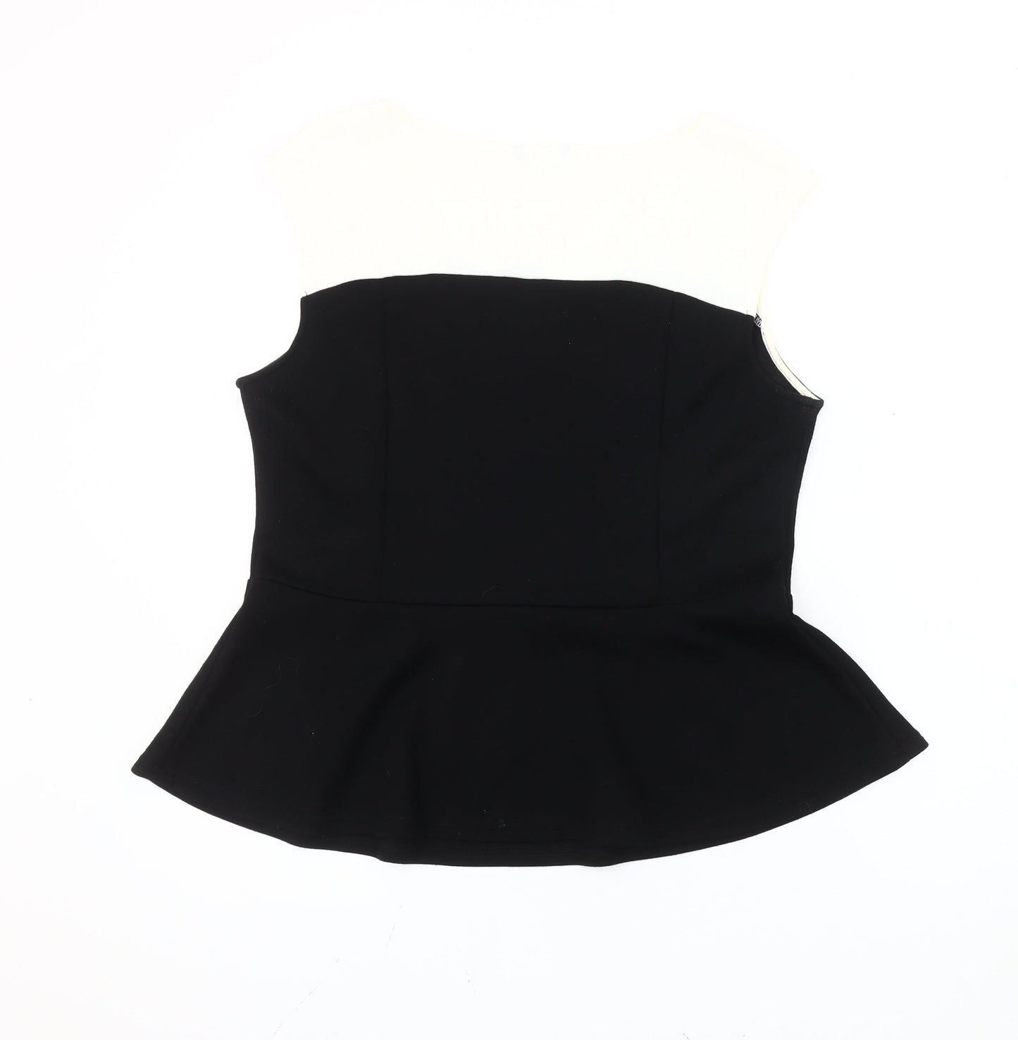 Roman Womens Black Size 18 Sleeveless Peplum Beaded Blouse