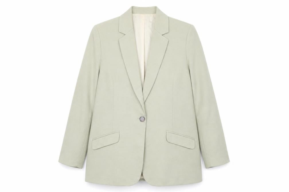 Primark Women’s Green Blazer L Regular Fit Single-Breasted Tailored