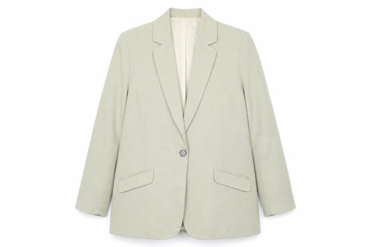 Primark Women’s Green Blazer L Regular Fit Single-Breasted Tailored