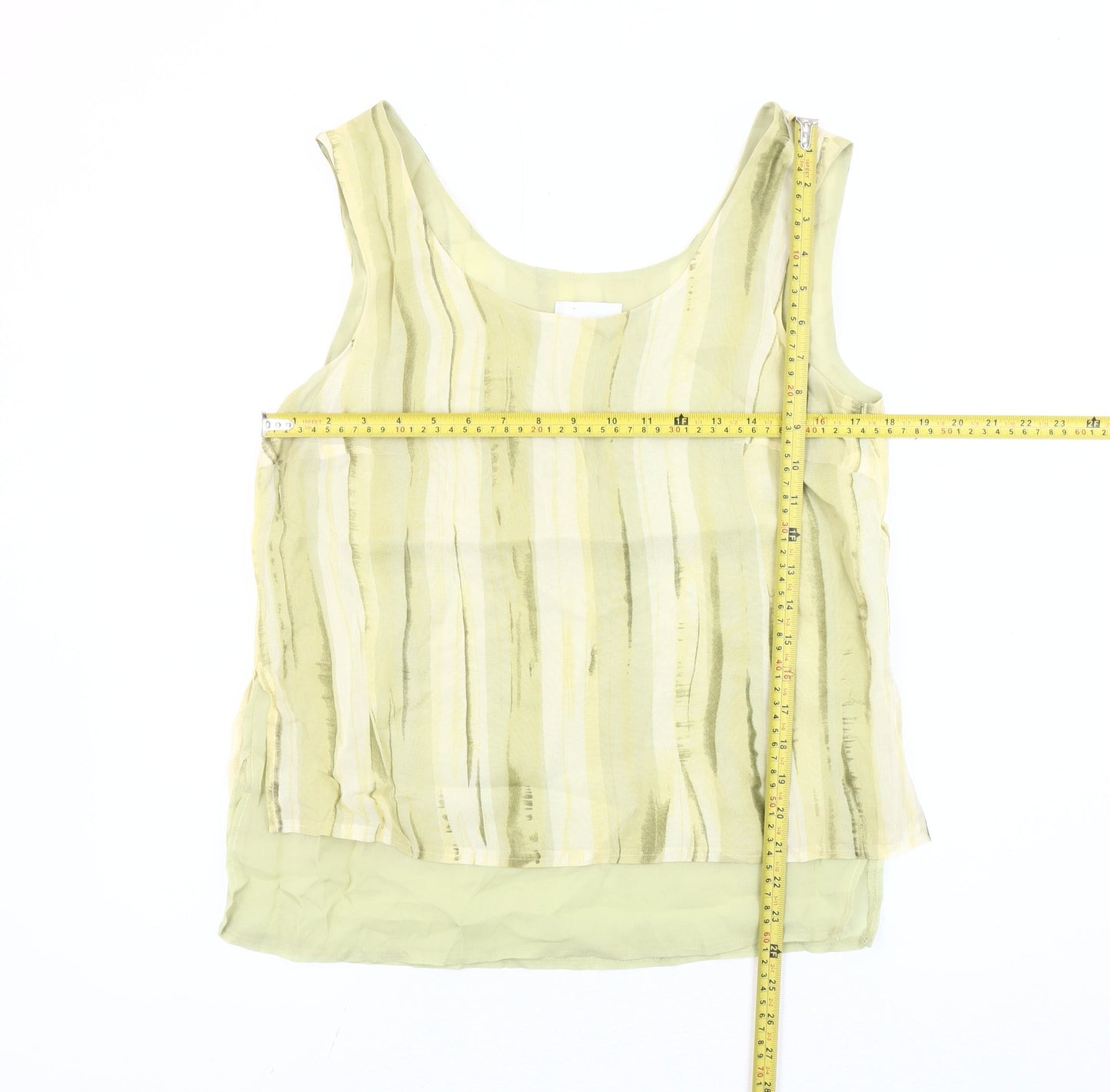 Gerry Weber Women’s Green Striped Chiffon Tank Top Size 12 Summer