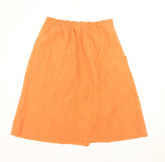Design Essentials Women Orange Size 12 A-Line Button Casual Skirt