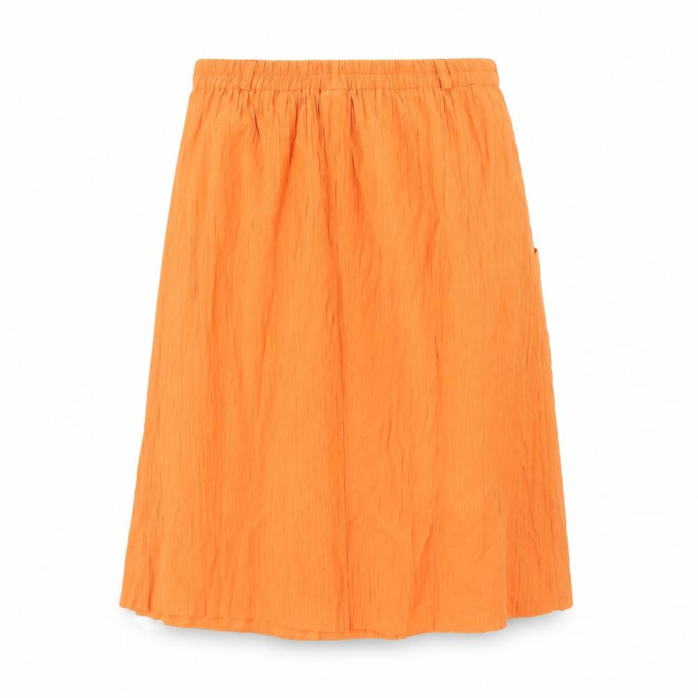 Design Essentials Women Orange Size 12 A-Line Button Casual Skirt