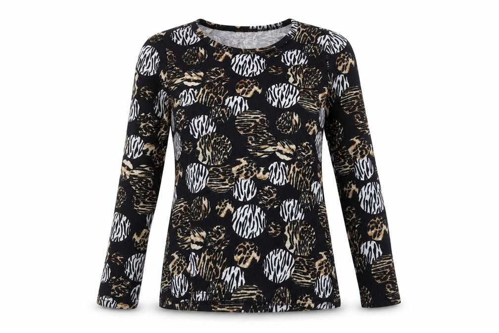 Anna Rose Women's Multicoloured Animal Print Long Sleeve Top S