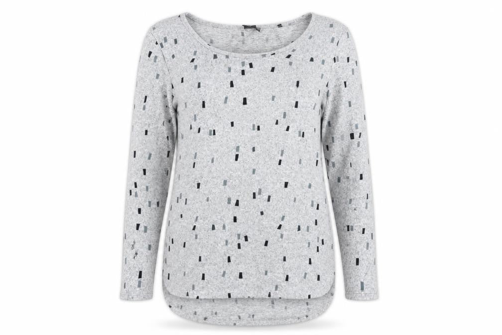 Izabel London Women's Grey Geometric Pullover Jumper Size 12