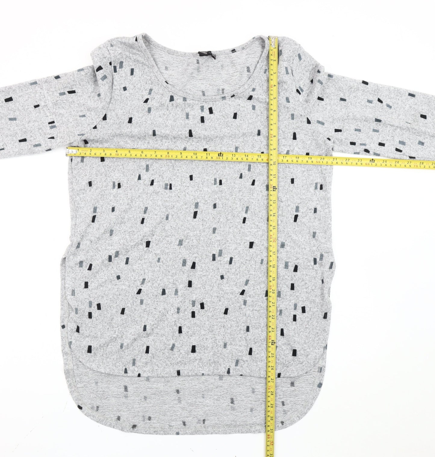 Izabel London Women's Grey Geometric Pullover Jumper Size 12