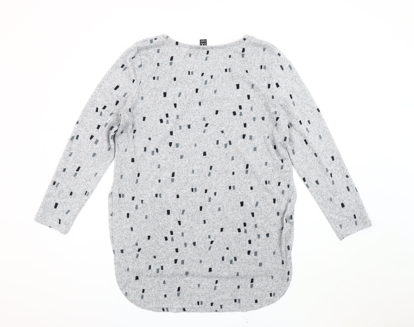 Izabel London Women's Grey Geometric Pullover Jumper Size 12