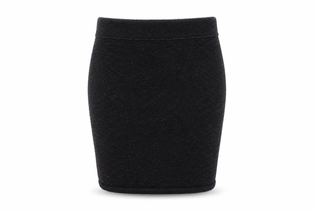 Pull&Bear Women’s Black XS Glitter Knit Bodycon Mini Skirt