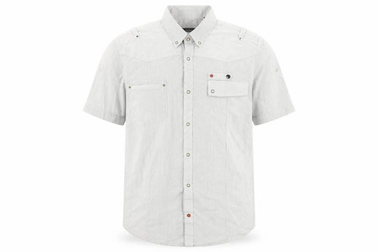 Matinique Men's White Striped 2XL Short Sleeve Button-Up Shirt