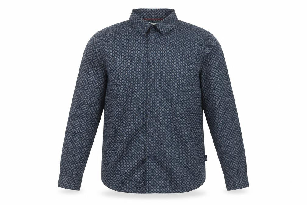 Baker by Ted Baker Boys Blue Geometric Long Sleeve Button-Up Shirt 12Y