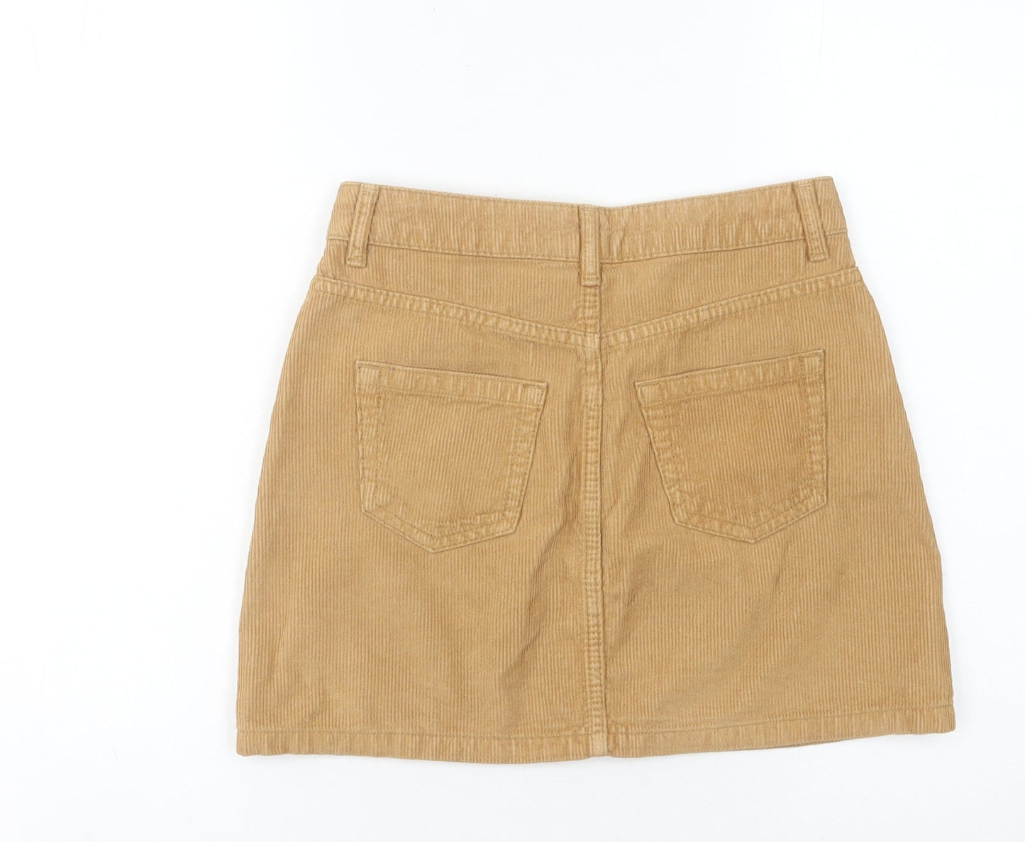 Topshop Women’s Beige Corduroy Short Skirt Size 6 High Rise