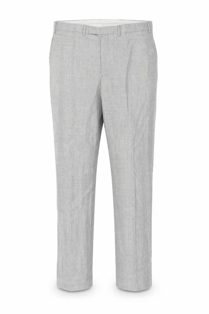 Marks & Spencer Men’s Grey Wool Check Dress Trousers 42W 33L