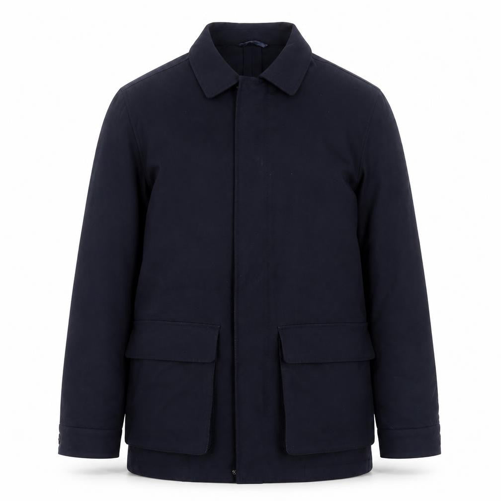 Sarto Men's Blue Mid-Length Felt Jacket Size M Regular Fit